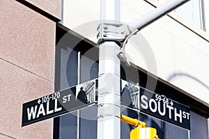 Wall Street Sign, , New York City, USA