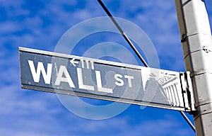 Wall Street Sign, , New York City, USA