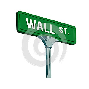 Wall street sign in New York, vector illustration