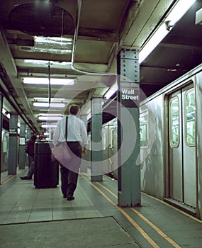 Wall Street Subway Commuter New York USA