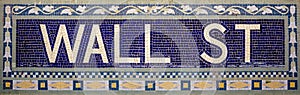 Wall street subway sign tile pattern