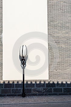 wall and streetlamp