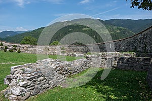 Wall of Studenica monastery, 12th-century Serbian orthodox monastery located near city of Kraljevo