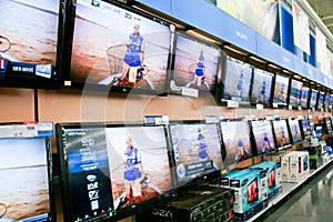 Wall of Televisions at Store