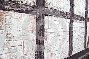 Wall texture of the house built in the style of half-timbered, abstraction, antiquity, style in architecture, Germany