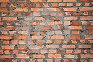 The wall texture of red bricks