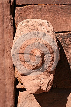 Wall of Tiahuanaco stone face b