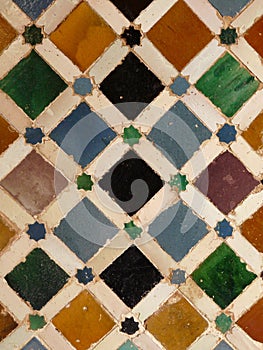 Wall tiles at the Alhambra in Granada, Spain photo