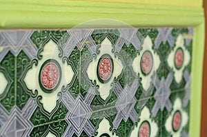 Wall tiles detail at Masjid Kariah Dato' Undang Kamat