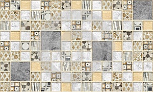 Wall tiles with marble pattern. Stone mosaic. Element for the design of the walls.