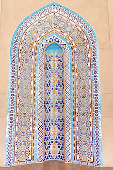 Wall tiles in Sultan Qaboos Grand Mosque - Dome