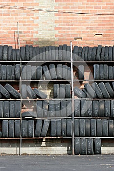 Wall of tires, vertical