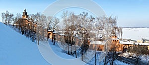 The wall and towers of Nizhny Novgorod Kremlin