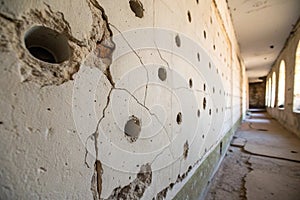 Uneven wall with holes photo