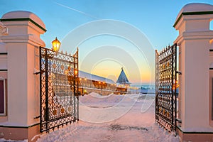 Wall and the watchtower of the Kazan Kremlin