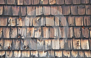 Wall with weathered shingles as background