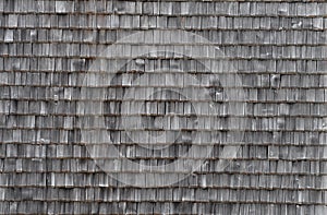 Wall with weathered shingles as background