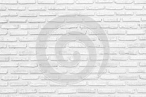 Wall white brick wall texture background in room at subway. Interior rock old clean uneven tile design, horizontal architecture