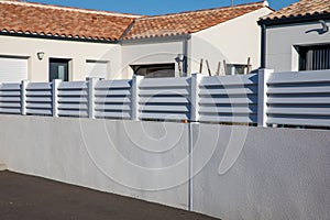 wall white fence aluminium barrier modern house protect view access home garden