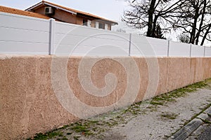 Wall white fence aluminium barrier modern house protect view home garden