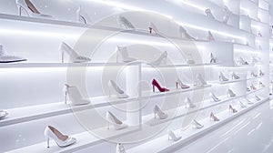 Wall of white shoes, wall of white shoes