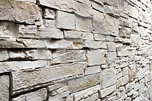 Wall from white stone