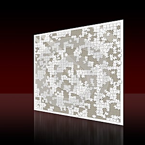 Wall with white unready puzzle photo