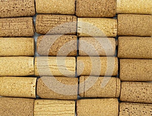 Wall of Wine Corks. Closeup