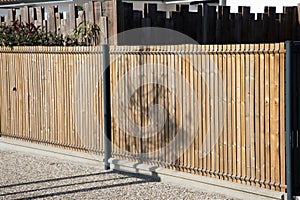 wall wooden fence street wood barrier modern house protect view home garden