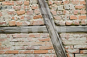 Wall with wooden framing