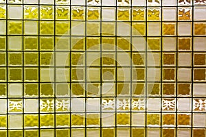 Wall of Yellow Glass Blocks