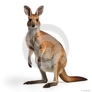 Wallaby isolated on white created with Generative AI