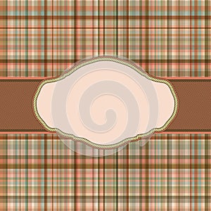 Wallace tartan vintage card background. EPS 8