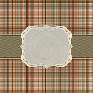 Wallace tartan vintage card background. EPS 8