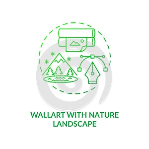 Wallart with nature landscape green concept icon