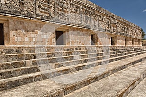 Wallcarvings at the prehispanic town of Uxmal photo