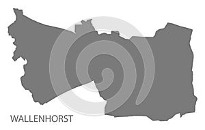 Wallenhorst German city map grey illustration silhouette shape