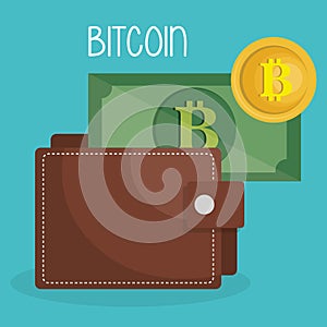 Wallet with bitcoins money
