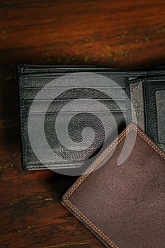 Wallet, cards, credit. Leather wallet