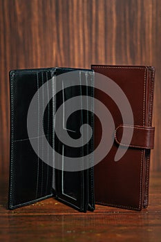 Wallet, cards, credit. Leather wallet