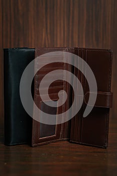 Wallet, cards, credit. Leather wallet