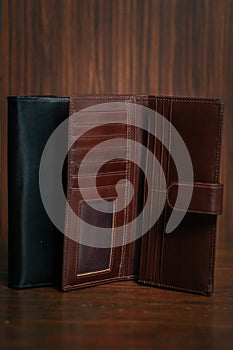 Wallet, cards, credit. Leather wallet