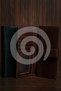 Wallet, cards, credit. Leather wallet