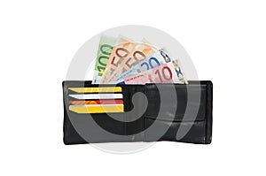 Wallet with cash and credit cards