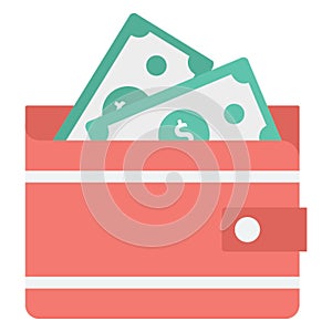 Wallet Color Vector icon which can easily modify or edit