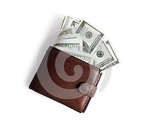 Wallet with dollars