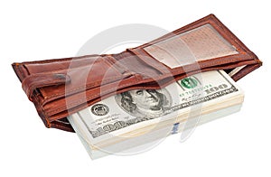 Wallet with dollars