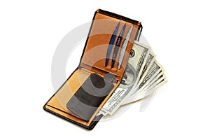 Wallet with dollars and cards