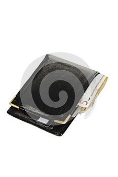 Wallet with Euros banknotes.