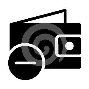 Wallet glyph flat vector icon